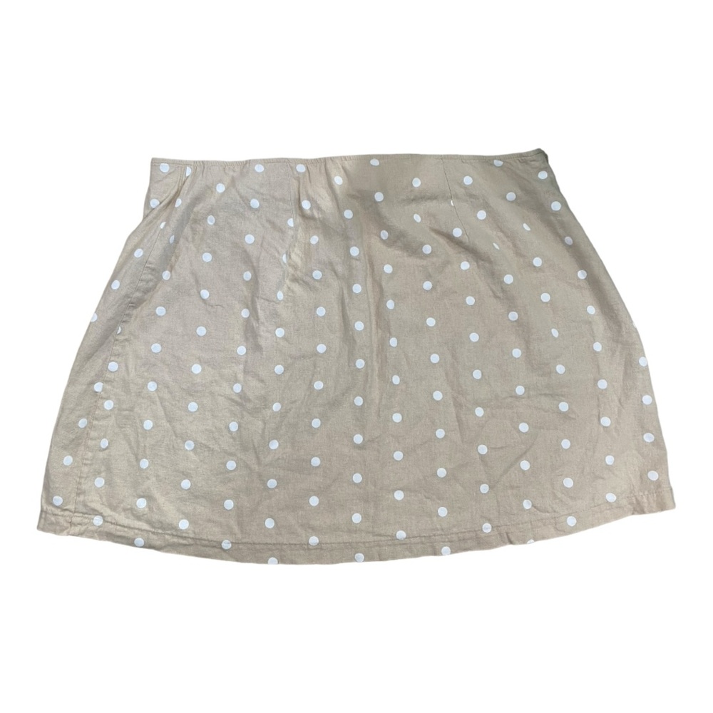 Old Navy Linen Skirt, Tan/White Polka Dot Skirt‎ size 2X